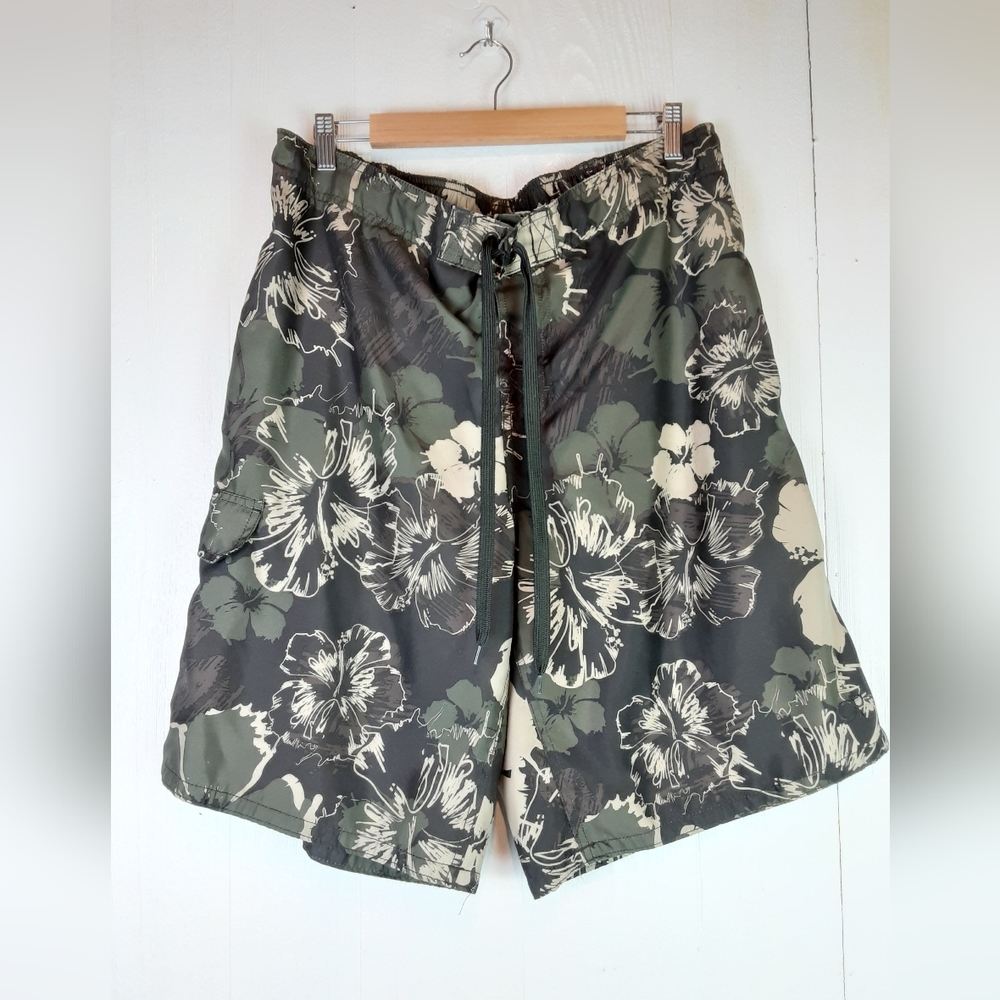Op Men's Tropical Swim Trunks w/Mesh Lining